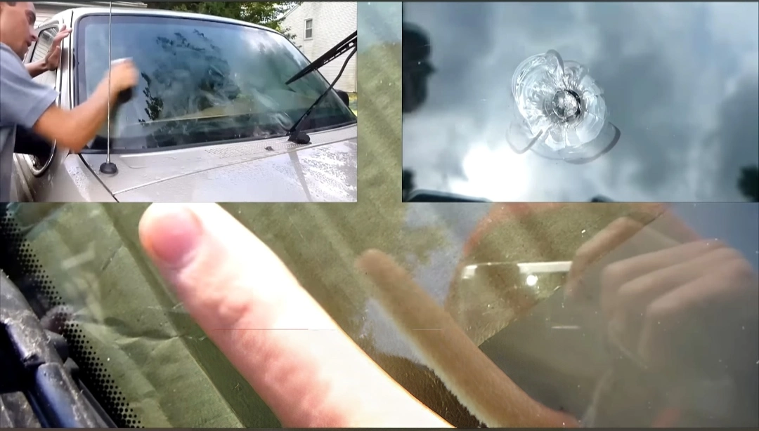 Windshield chip and crack repair being performed in Austin, TX